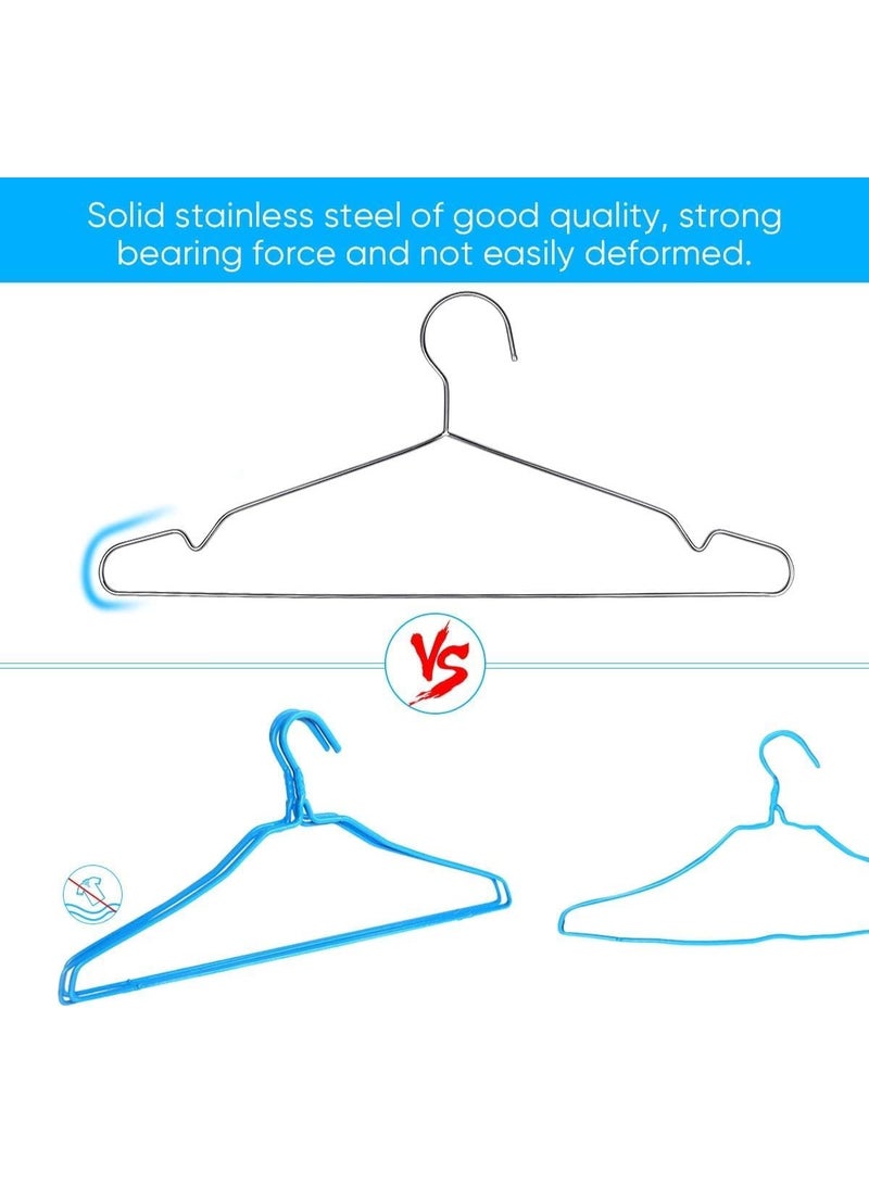 "Luxury Clothes Hanger Set – 10 Pieces, made of heavy-duty high-quality stainless steel. Designed with exceptional strength and durability to withstand all types of heavy clothing such as coats and jackets. (TG)" - Image 3